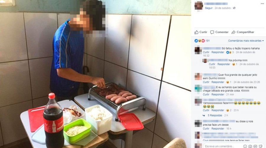 [Alunos fazem churrasco em sala de aula e postam fotos e vídeos na internet]