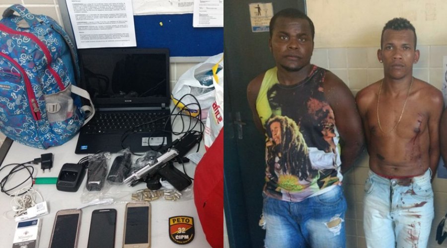 [Quadrilha é flagrada com pistola e materiais roubados em Dias D’Ávila]