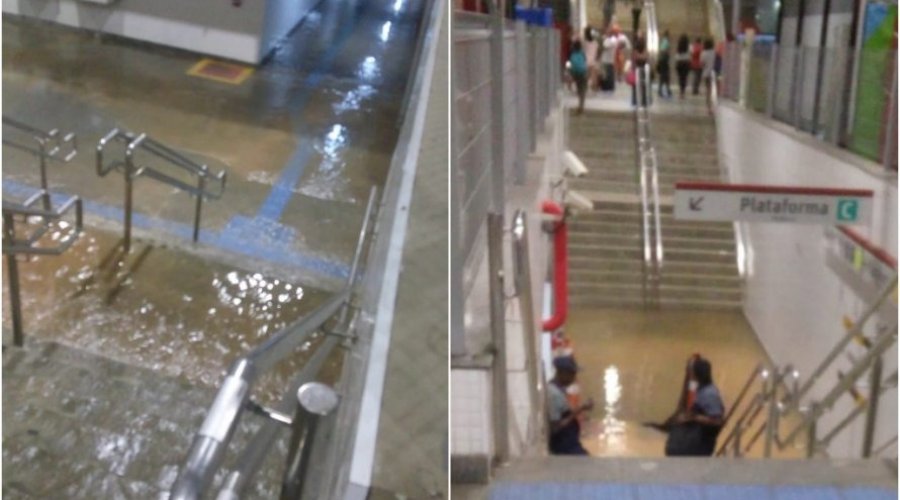 [Chuva alaga estação de ônibus da Rodoviária de Salvador]