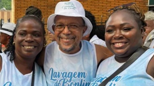 [Na Lavagem do Bonfim, Suíca fala da reeleição de Lula e destaca valorização dos trabalhadores da limpeza urbana]